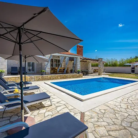 Oliva Near Pula For 9 Persons With Private Pool, Sea View & Beautiful Outside Area - 3 Km From